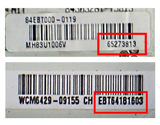 LG Main Board Label